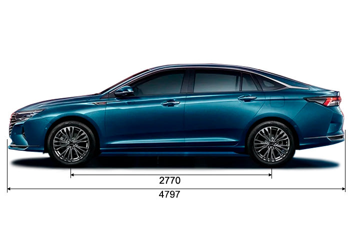 Габариты DONGFENG Shine Max | Вид сбоку