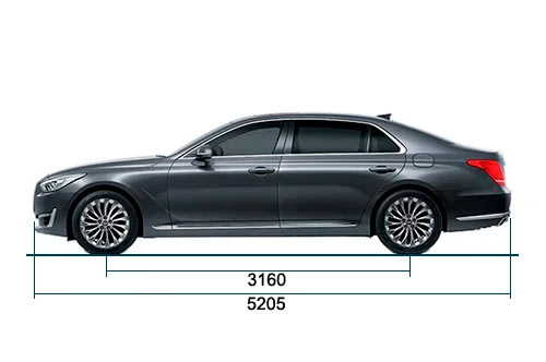 Габариты GENESIS G90 | Вид сбоку