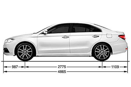 Габариты LIFAN Murman | Вид сбоку