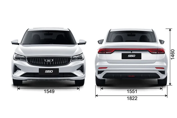 Габариты BELGEE Новые авто в наличии | Вид спереди и сзади