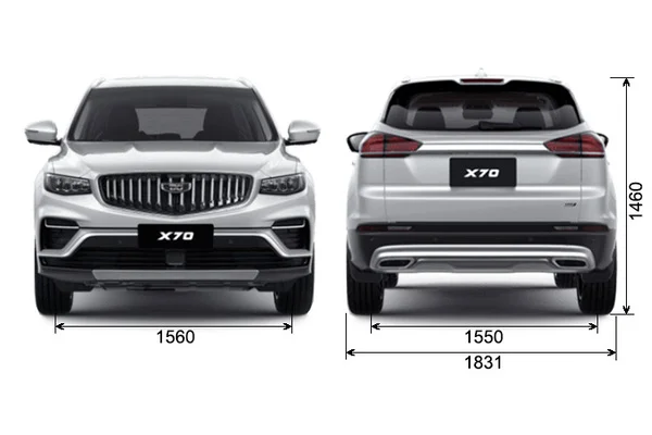 Габариты BELGEE Новые авто в наличии | Вид спереди и сзади