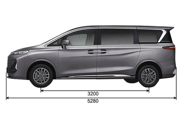 Габариты Bestune M9 | Вид сбоку