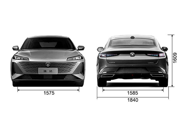 Габариты CHANGAN Lamore | Вид спереди и сзади