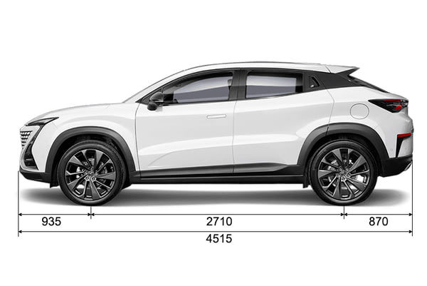 Габариты CHANGAN Новые авто в наличии | Вид сбоку