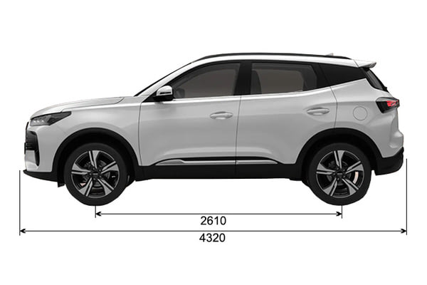 Габариты CHERY Новые авто в наличии | Вид сбоку