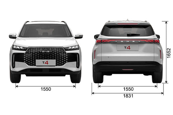 Габариты CHERY Новые авто в наличии | Вид спереди и сзади