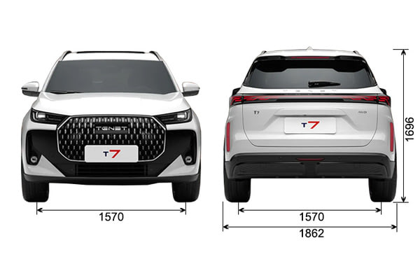 Габариты CHERY Новые авто в наличии | Вид спереди и сзади