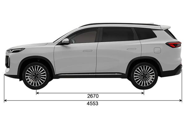 Габариты CHERY Новые авто в наличии | Вид сбоку
