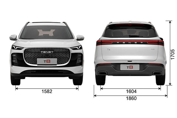 Габариты CHERY Новые авто в наличии | Вид спереди и сзади