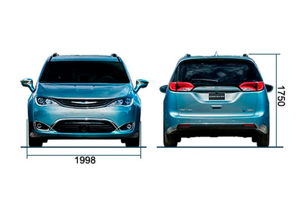 Габариты CHRYSLER Pacifica | Вид спереди и сзади