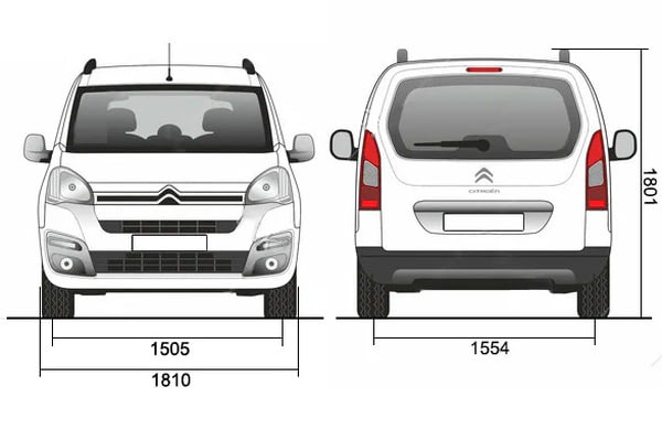 Габариты CITROEN Berlingo Multispace | Вид спереди и сзади