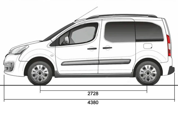 Габариты CITROEN Berlingo Multispace | Вид сбоку