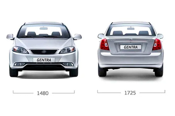 Габариты DAEWOO Gentra | Вид спереди и сзади