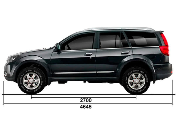 Габариты DW Hower H5 | Вид сбоку