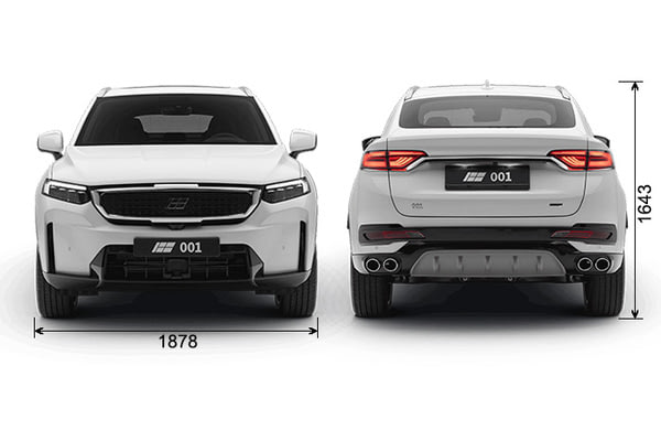 Габариты GEELY KNEWSTAR 001 | Вид спереди и сзади