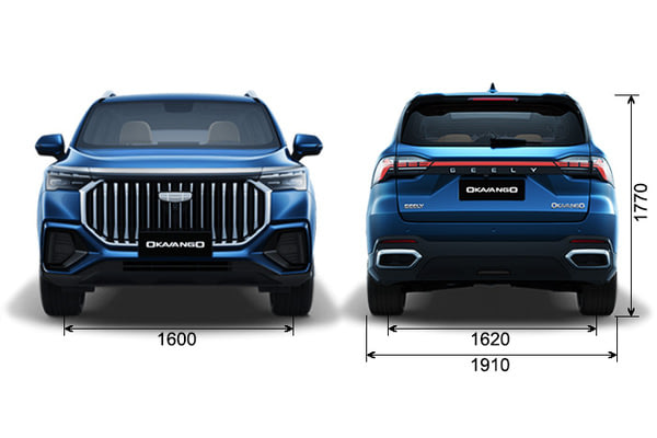 Габариты GEELY Новые авто в наличии | Вид спереди и сзади