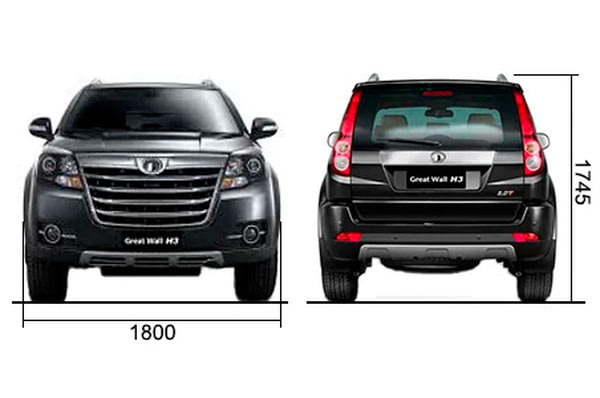 Габариты Great Wall H3 | Вид спереди и сзади