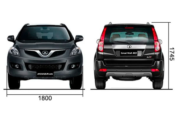 Габариты Great Wall H5 | Вид спереди и сзади