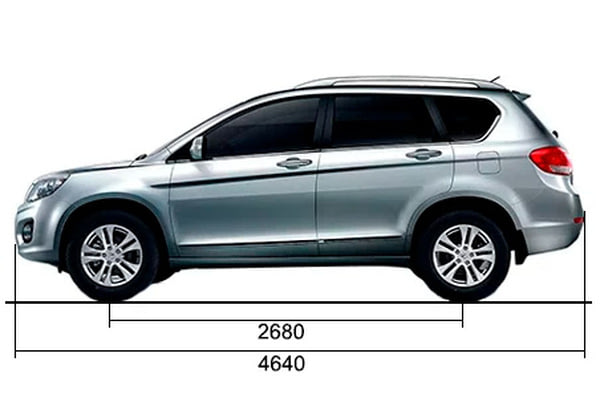 Габариты Great Wall H6 | Вид сбоку