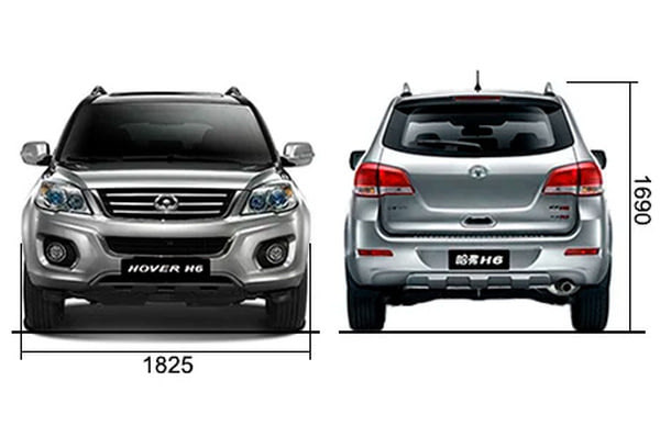 Габариты Great Wall H6 | Вид спереди и сзади