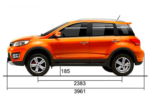 Габариты Great Wall M4 | Вид сбоку
