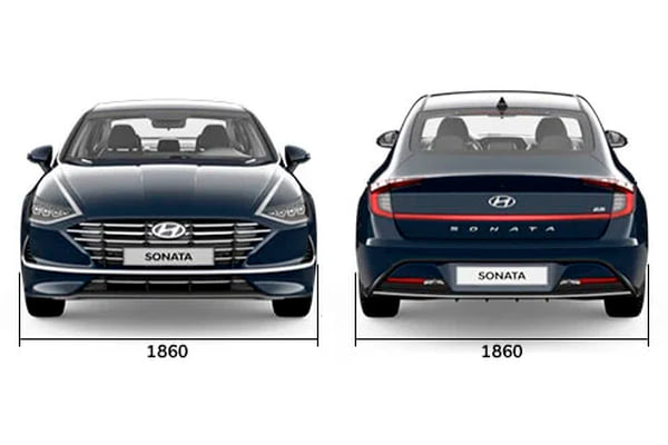 Габариты HYUNDAI Sonata | Вид спереди и сзади