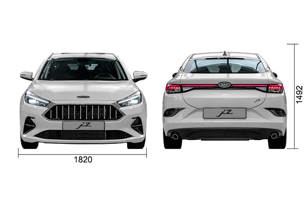 Габариты JAC Новые авто в наличии | Вид спереди и сзади