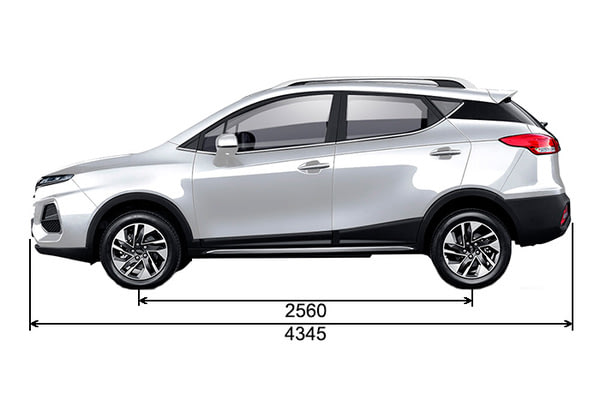 Габариты JAC JS3 | Вид сбоку