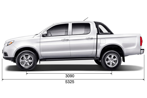 Габариты JAC T6 | Вид сбоку