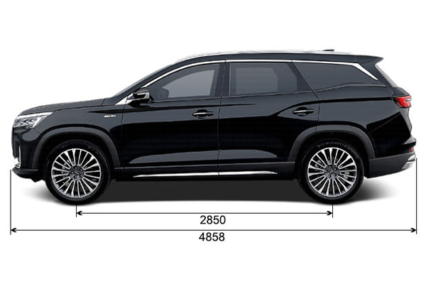 Габариты JETOUR X90 Plus | Вид сбоку
