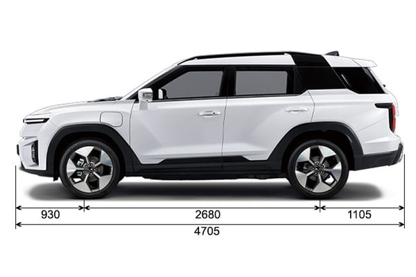 Габариты KGM Новые авто в наличии | Вид сбоку