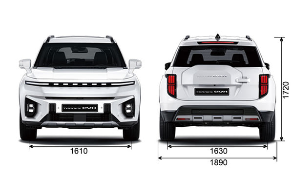 Габариты KGM Новые авто в наличии | Вид спереди и сзади