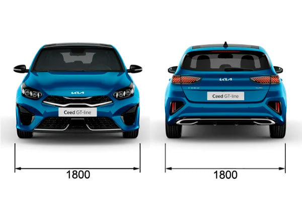 Габариты Kia Ceed | Вид спереди и сзади