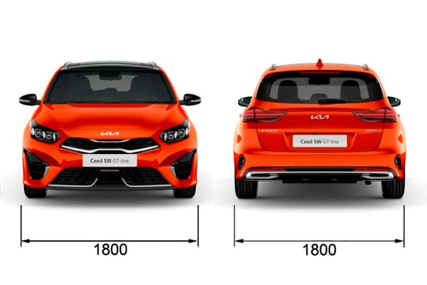Габариты Kia Ceed SW | Вид спереди и сзади