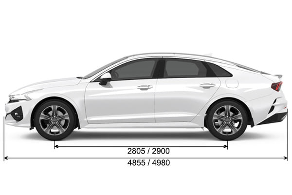 Габариты Kia K5 | Вид сбоку