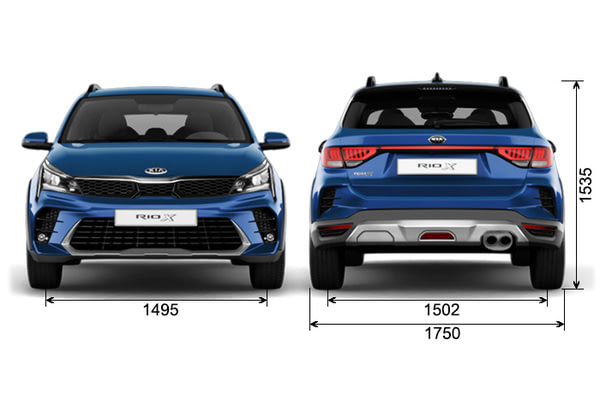 Габариты Kia Новые авто в наличии | Вид спереди и сзади