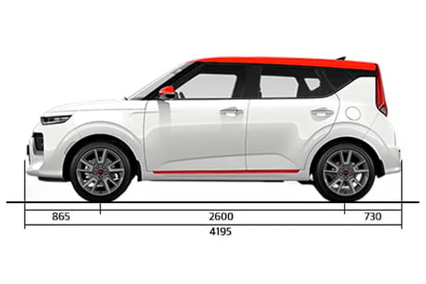 Габариты Kia Soul | Вид сбоку