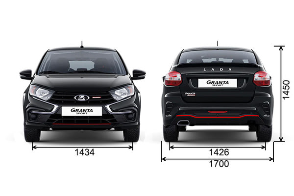 Габариты LADA Новые авто в наличии | Вид спереди и сзади