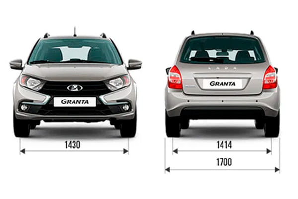 Габариты LADA Granta универсал | Вид спереди и сзади