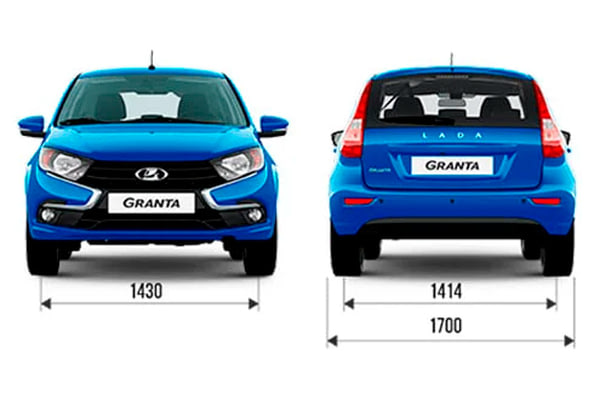 Габариты LADA Granta хэтчбек | Вид спереди и сзади