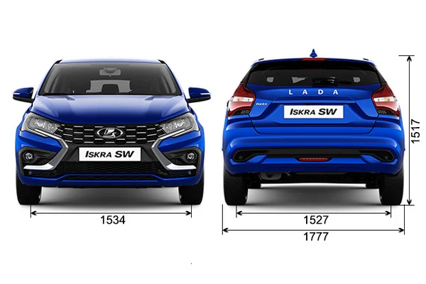 Габариты LADA Новые авто в наличии | Вид спереди и сзади
