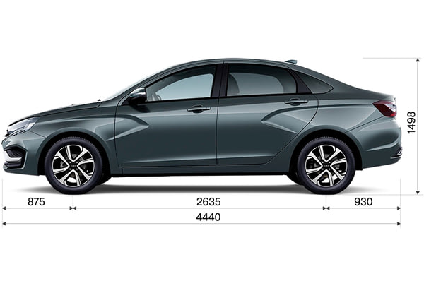 Габариты LADA Новые авто в наличии | Вид сбоку