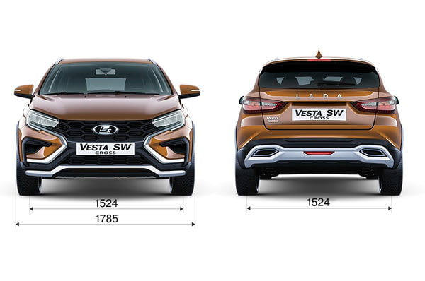 Габариты LADA Vesta SW Cross | Вид спереди и сзади