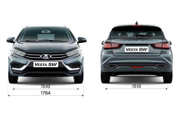 Габариты LADA Новые авто в наличии | Вид спереди и сзади