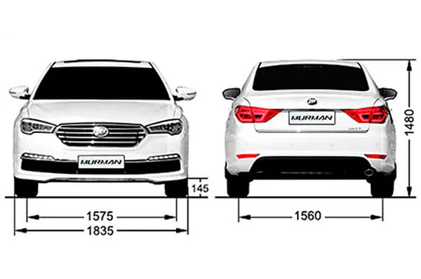 Габариты LIFAN Murman | Вид спереди и сзади