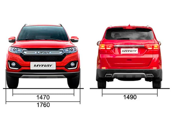 Габариты LIFAN Myway | Вид спереди и сзади