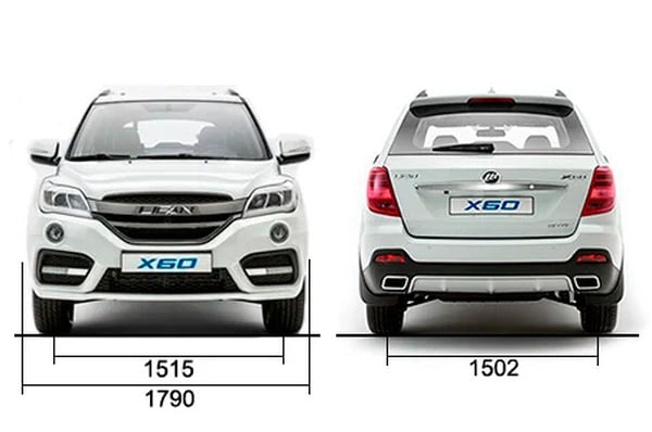 Габариты LIFAN X60 | Вид спереди и сзади