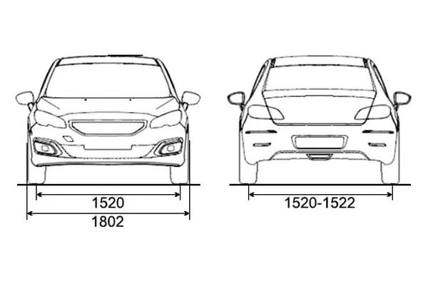 Габариты PEUGEOT 408 | Вид спереди и сзади