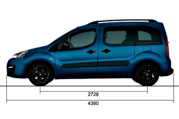 Габариты PEUGEOT Partner Crossway | Вид сбоку