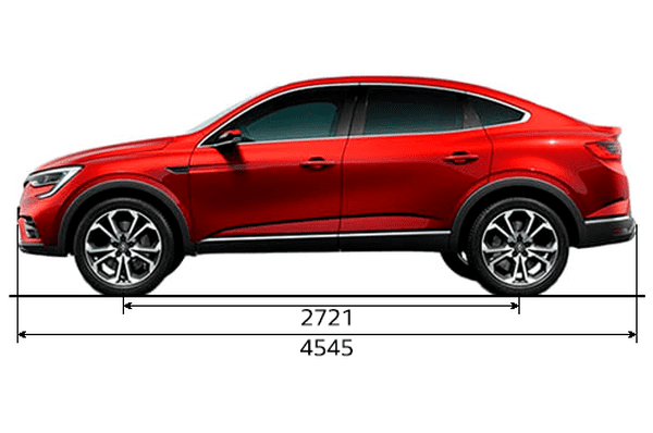 Габариты RENAULT Arkana | Вид сбоку